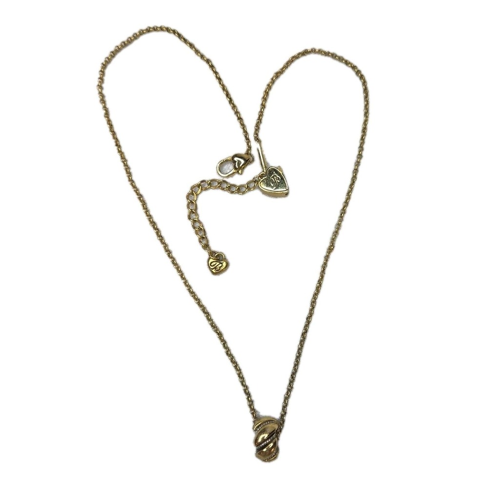 Brighton Gold Plated Scroll Pendant Necklace Adjustable Heart Charm Signed